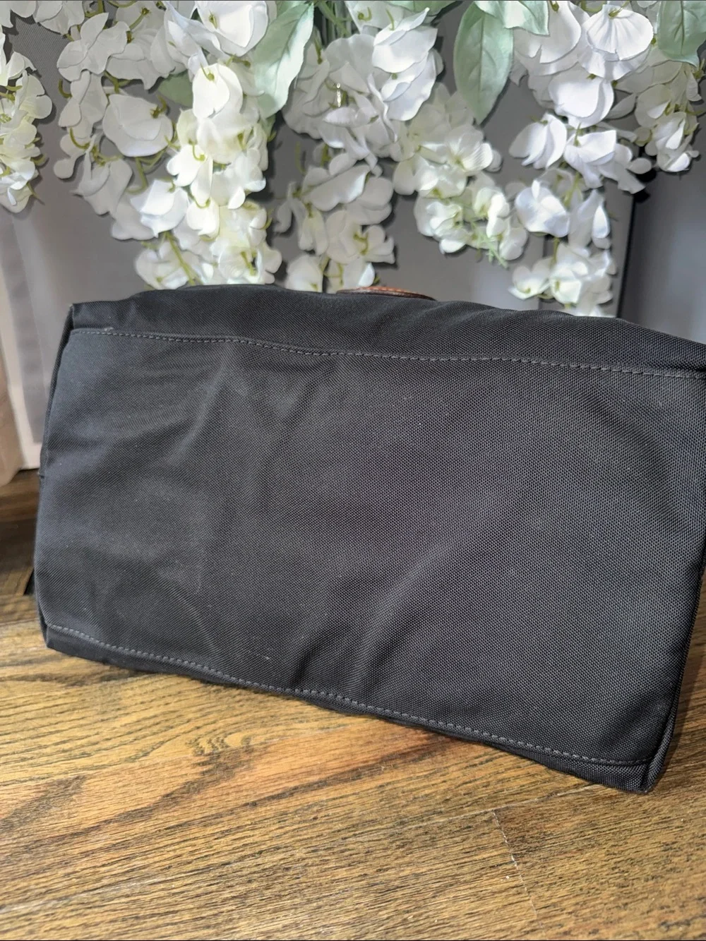 Dooney & Bourke vintage Black Nylon Hobo with Brown Leather Trim